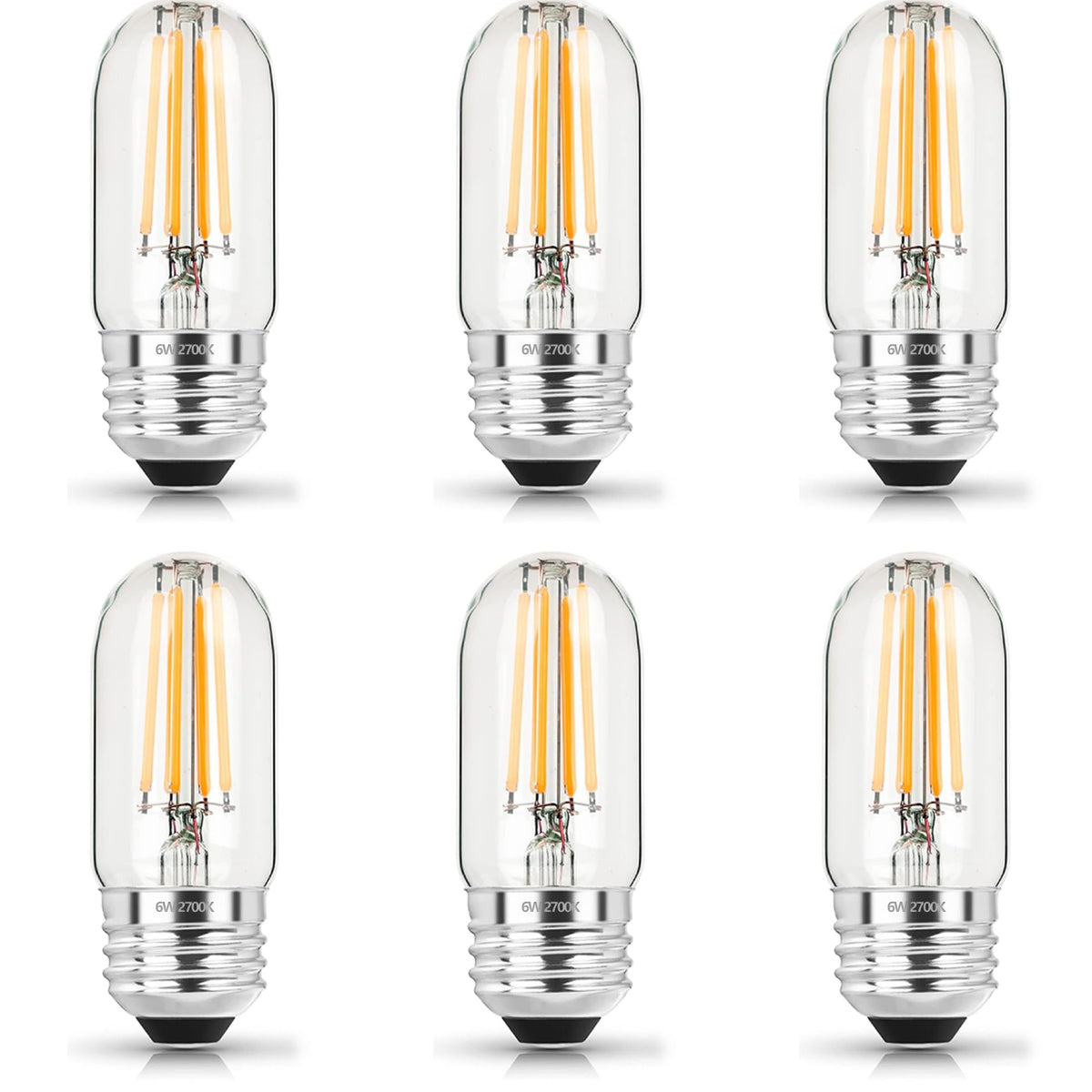 3.2 Inch 2700K Soft White E26 LED Bulb 60 Watt Equal (3 Inch 6W (6 Count))