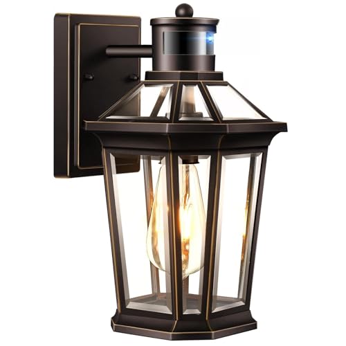 Outdoor Motion Sensor Porch Light (ORB(Gold Trim) / Standard 1-Pack)