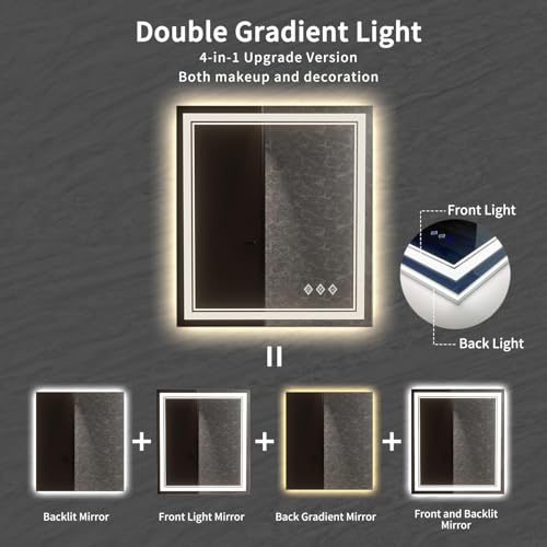 Bathroom Mirror (Front and Backlit / 36"L x 32"W)