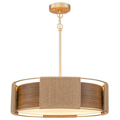 Drum Chandeliers for Dining Room 4 Lights Industrial Black Pendant Light Fixture Adjustable Hanging Lights for Living Room Entryway