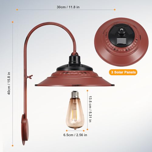 Solar Barn Lights Outdoor (Red Color)