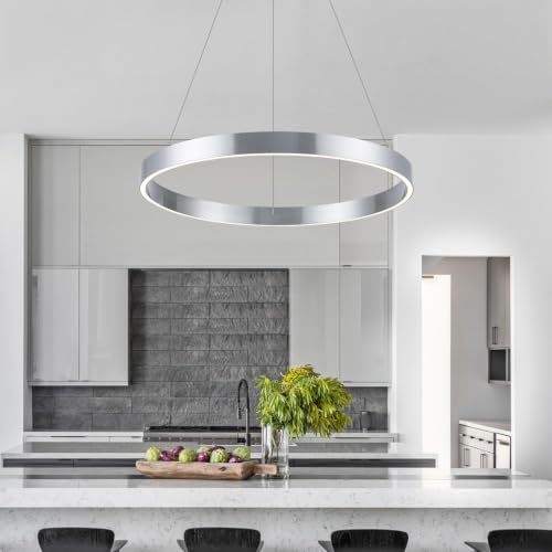 Modern Led Chandelier (Silver / 23.62)