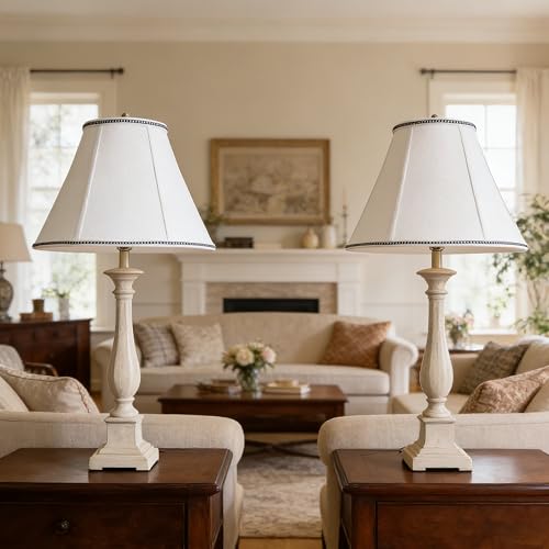 Beige Linen Lamp Shades Set of 2 6"×13"×9.8" Bell Shade (6*13*9.8in / Beige-2 Pack)