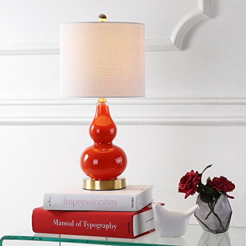 Anya Gourd Glass Table Lamp 20.5" (Single / Sunset Orange)