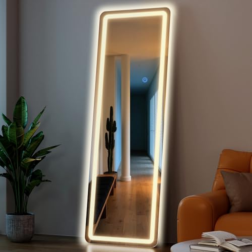 Standing Mirror Full Length with LED Lights (Rectangular / 56"L x 20"W)