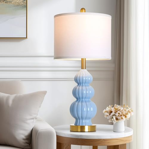 Blue Ceramic Lamps Set of 2 (Blue)