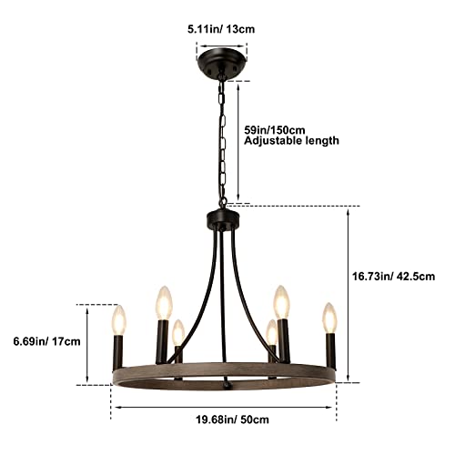 Wagon Wheel Chandelier Farmhouse Foyer Light Fixtures
