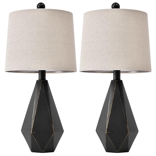 20.25'' Table Lamps Set of 2 (Small - Black with Gold)