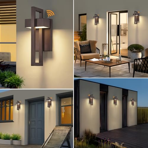 13.7'' 2 Pack Dusk to Dawn Outdoor Porch Light (Brown - Dusk to Dawn / 13.7inch - 2 Pack)
