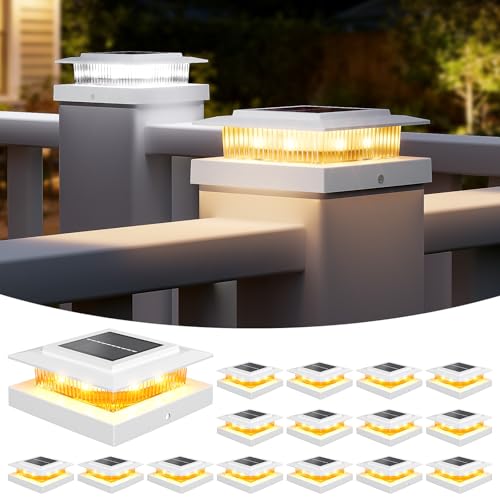 4x4 Post Solar Lights with 2 Modes (White)