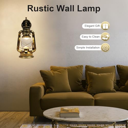Rustic Wall Sconce Lantern Light (Cyan Bronze / 1pc)