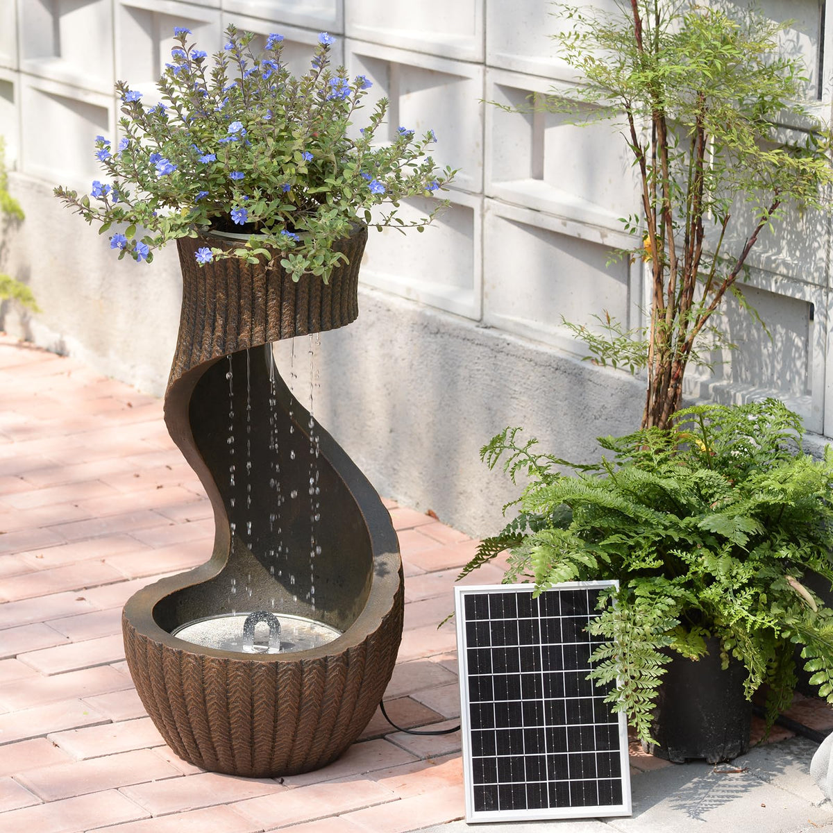 26.77" Tall Solar Water Fountain Outdoor Waterfall Feature (Solar Version-26.77'' H)
