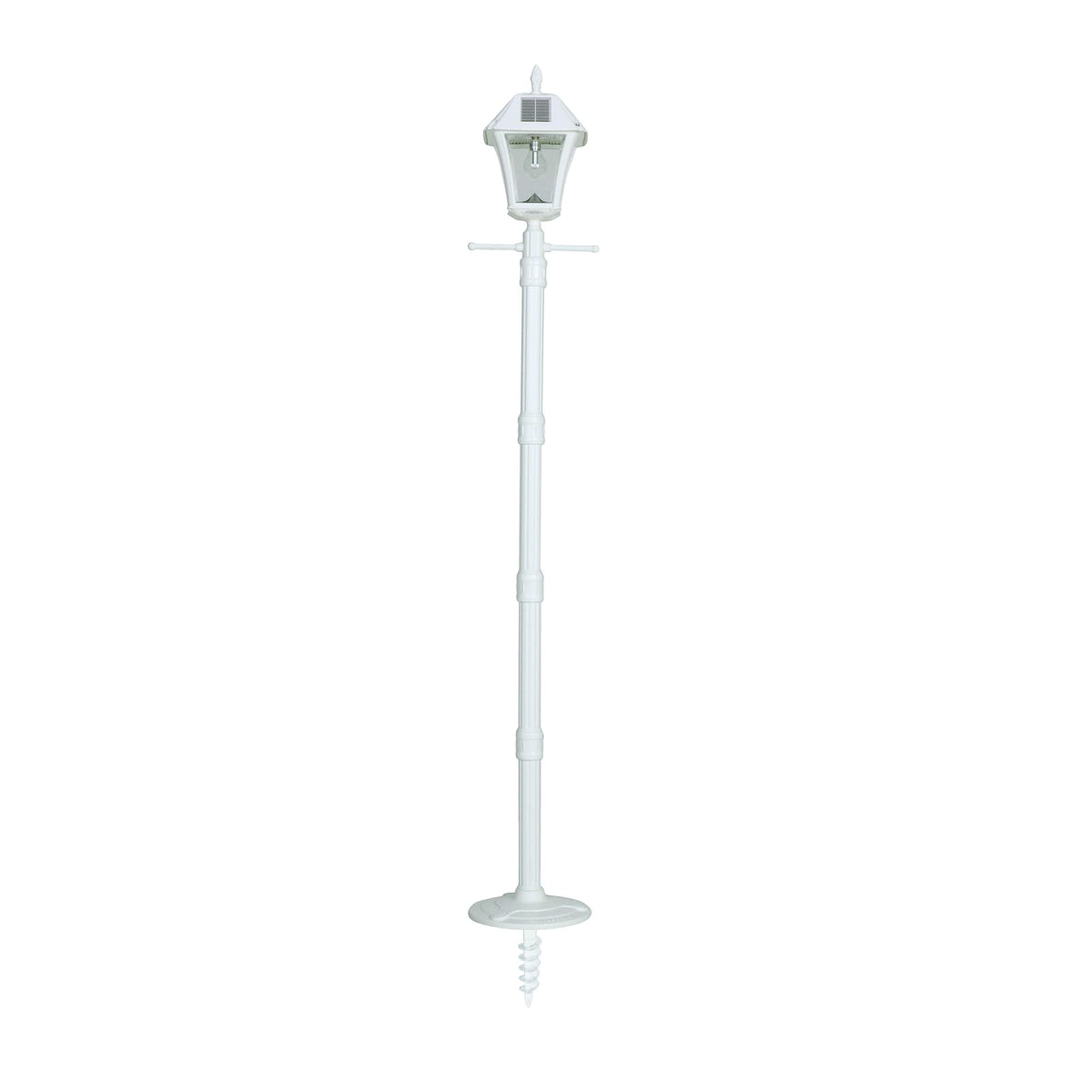 Baytown II Bulb Solar Lamp Post Light Kit 77 (White Traditional Design + Post)