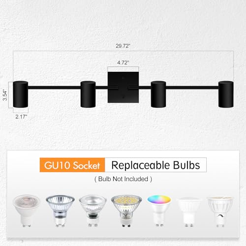 4 Light Track Lighting Kit (4 light-black)