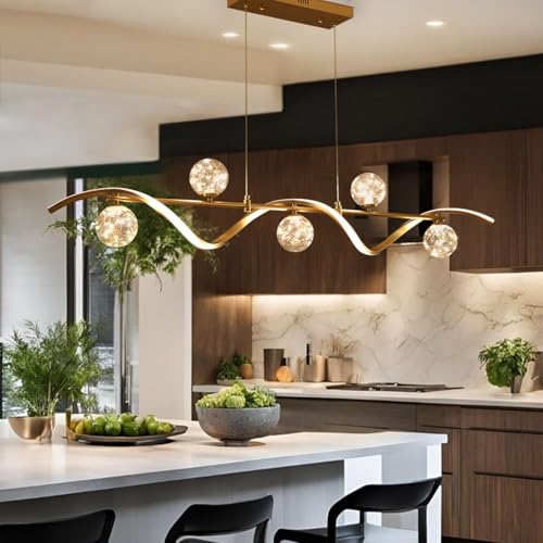 Modern Kitchen Island Lighting (Gold / 6-Light)