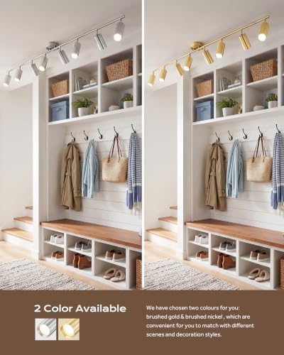8 Light Modern Kitchen Track Lighting with 3000K LED Bulbs Included (Sunflower, Brushed Gold / 61.4", 8-light)