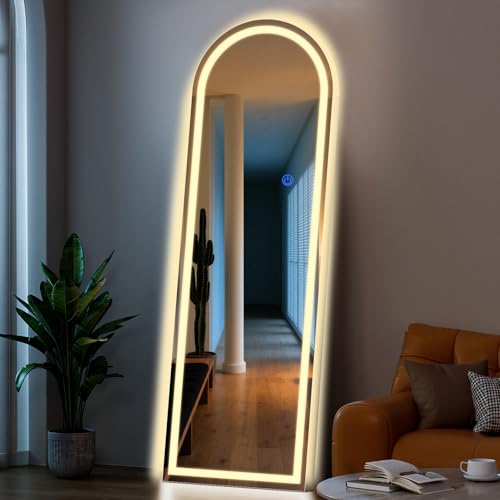 Arch Full Length Standing Mirror with LED Lights (Arched / 65"L x 24"W)