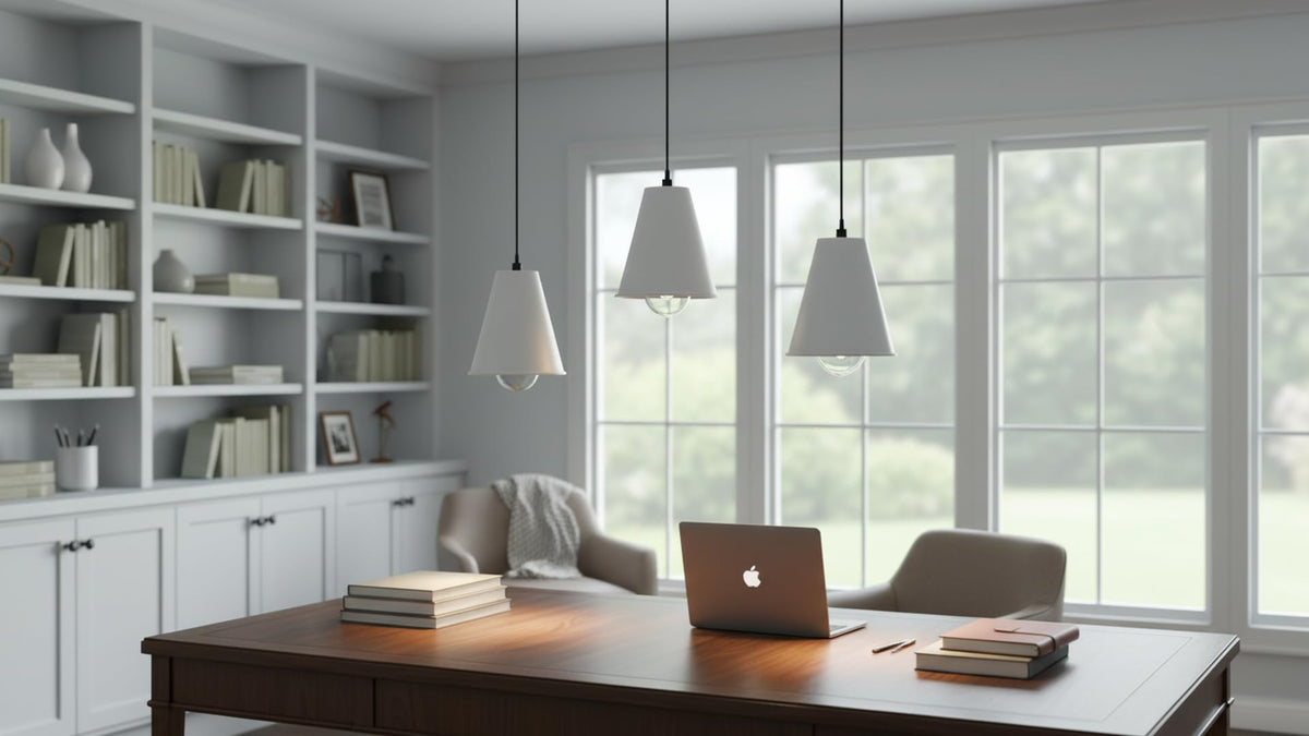 21603-21,Replacement Cone Metal Shade for Pendant Light,Alabaster White,6"W x 6-1/2"H,Center Hole 1-5/8" (Alabaster White with White inside)