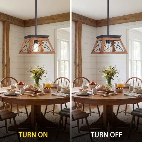 9.84Inches Farmhouse Pendant Light Fixture (10InchesWood)