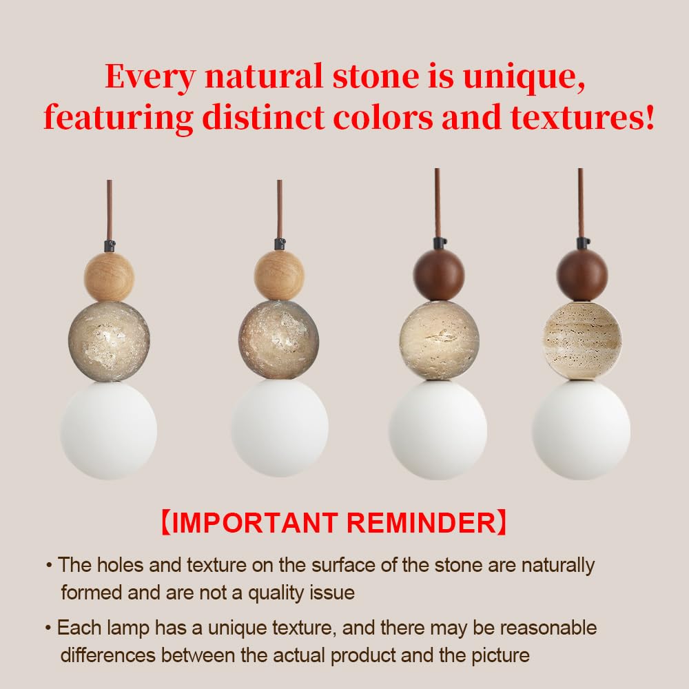 Modern Natural Stone Pendant Light (walnut color)