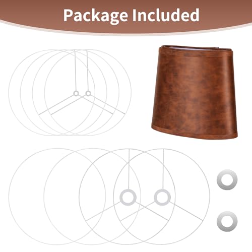 2pcs Drum Lampshades Large Brown Lamp Shades (Imitation Brown Cowhide 2)