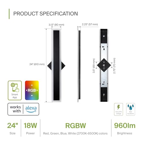 24" LED Linear Wall Sconce (Black)