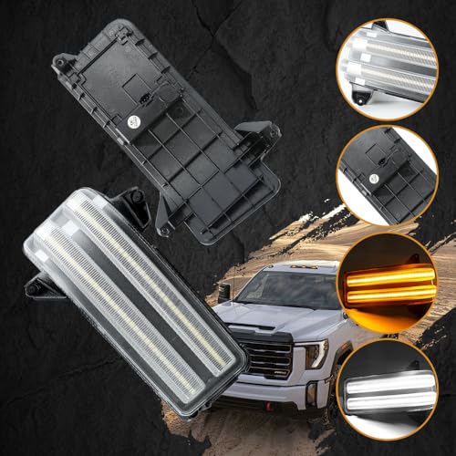 Switchback LED Tow Mirror Marker Lights for 2020 (2020-current 2500 3500,Clear Lens)