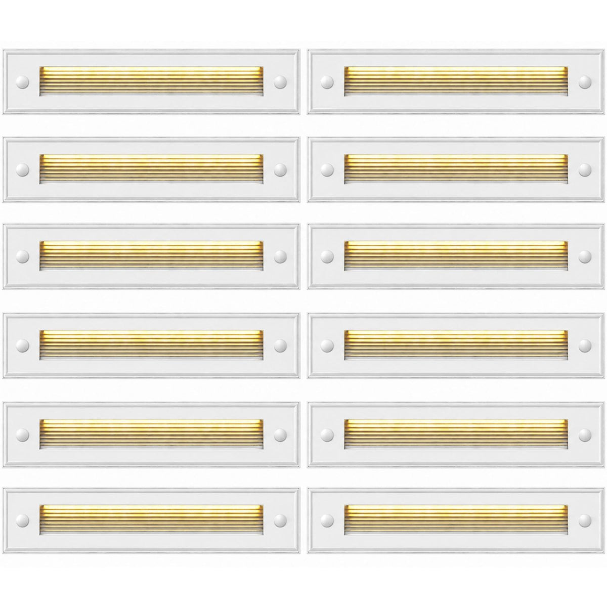 12 Pack 7.4 Inch Low Voltage Outdoor Stair Lights (White / 7.4inch | 2700K)