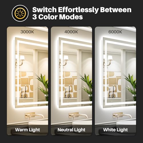 84x32 Inch LED Bathroom Mirror with Lights (Backlit+front Lit / 84"L x 32"W)
