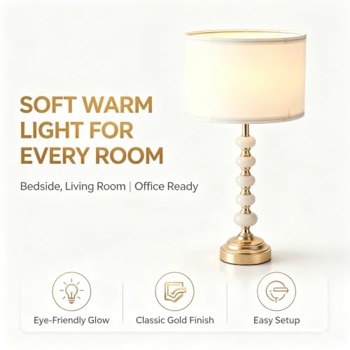 Crystal Table Lamp (Marble columns+White)