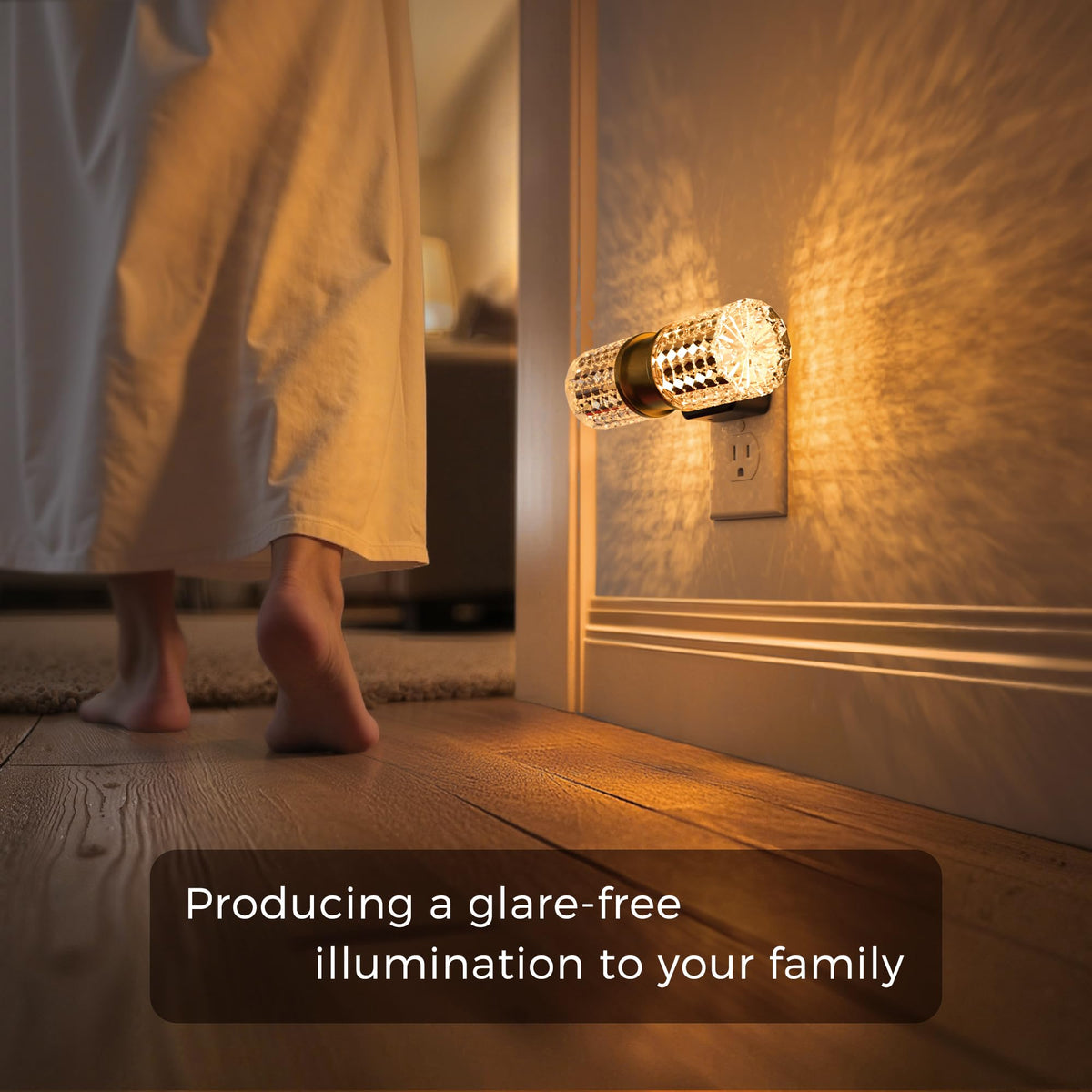 Night Light Modern Night Lights Plug into Wall (Gold Ring-3CCT Diamond / 1 Pack)