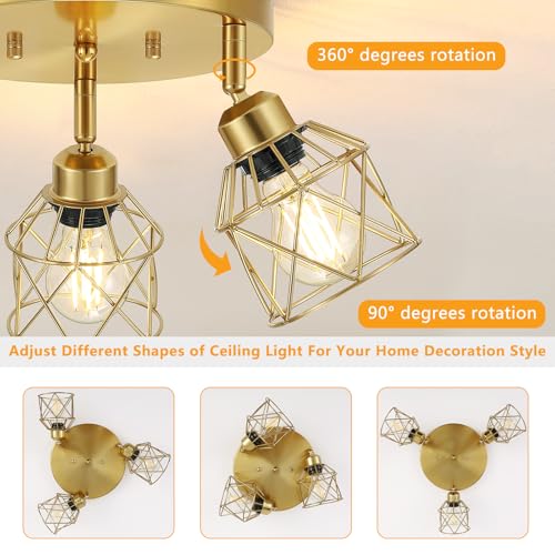 3 Light Brushed Gold Kitchen Light Fixtures (Gold / 3-Light)