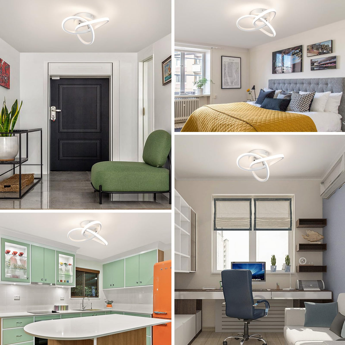 Modern Led Ceiling Light Fixtures (White, 4500K)