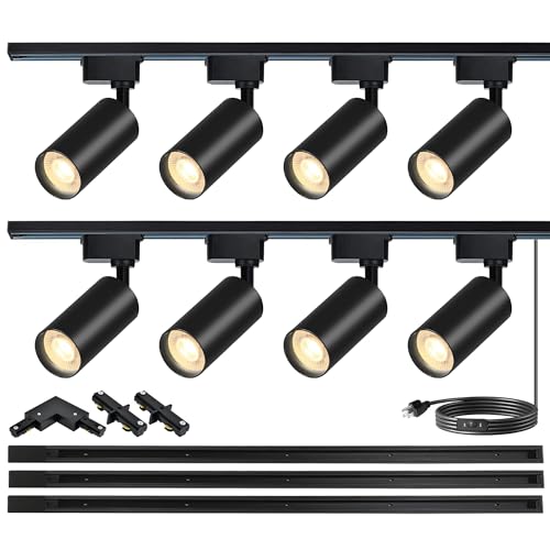 Plug in H Type LED Track Lighting Kits Dimmable Adjustable Angle Heads (Head Kit)
