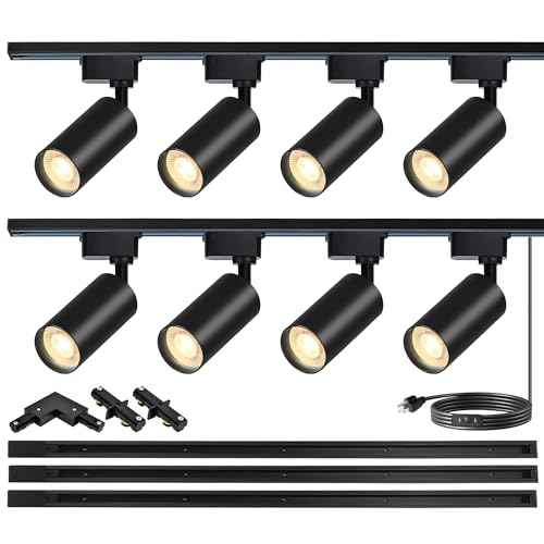 Plug in H Type LED Track Lighting Kits Dimmable Adjustable Angle Heads (Head Kit)