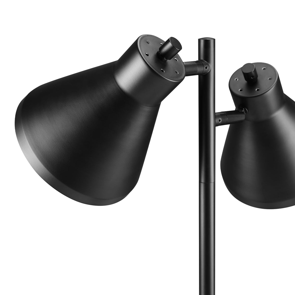 18" 2 Light Desk Lamp (Matte Black, Industrial)