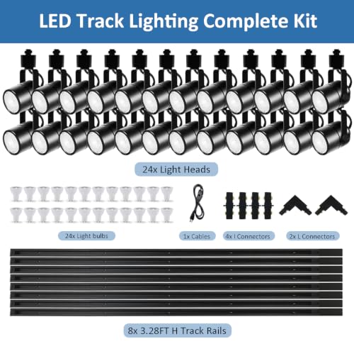 LED Track Lighting Complete Kit GU10 3000K Warm White Black