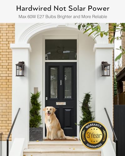 Dusk to Dawn Outside Lights for House (Dusk to Dawn 1 Pack / Oil-Rubbed Bronze(Gold Trim))