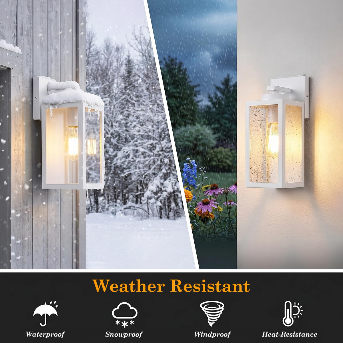 Upgraded Dusk to Dawn Outdoor Wall Lights (White(Dusk to Dawn Sensor) / 12.8 inch)