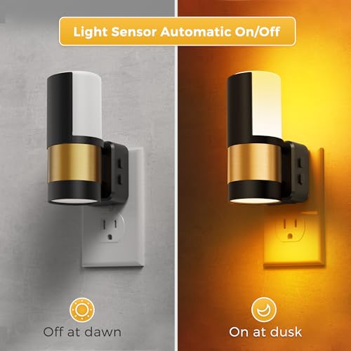 Night Lights Plug into Wall (3CCT-Black & Gold)