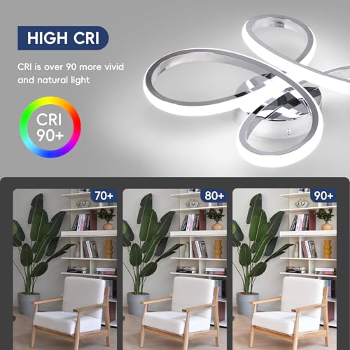 Modern LED Ceiling Light (Chrome / 1 Pack)