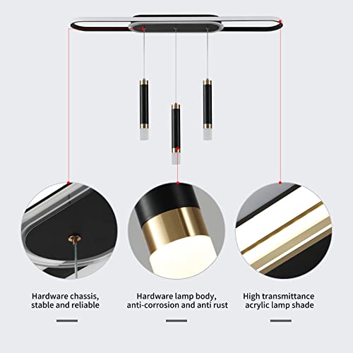 Modern Chandelier for Dining Room Dimmable LED Pendant Light with Remote Control