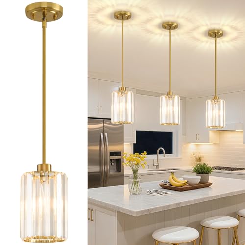 3 Pack Pendant Lights Kitchen Island (3 Pack-Brushed Gold(No Assembly Required))