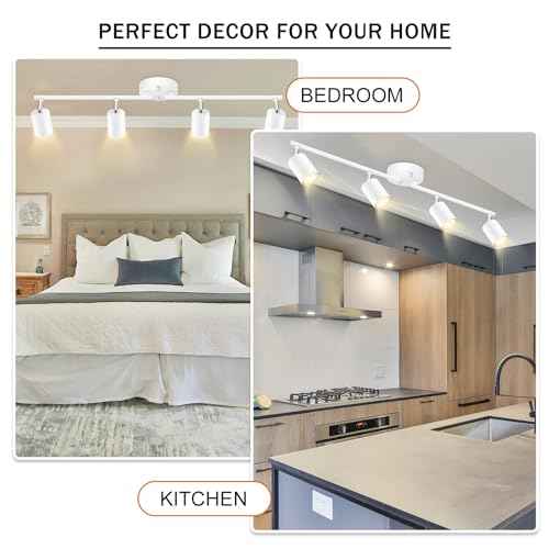 White Track Lighting Ceiling Fixture (White / 29.9" 4 Light Track Light)
