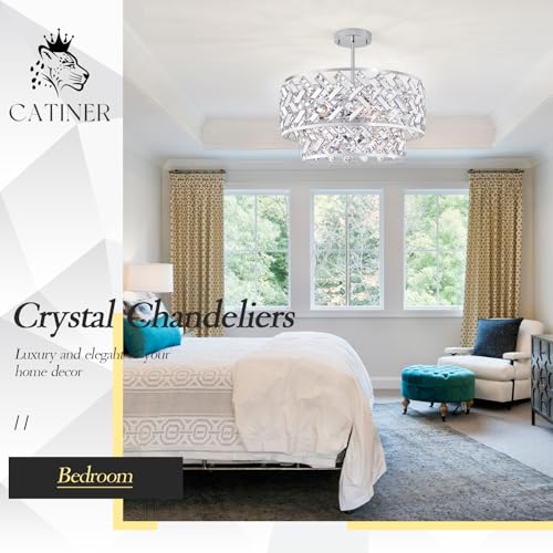 20" Chrome Crystal Chandelier (Large Drum Chrome)