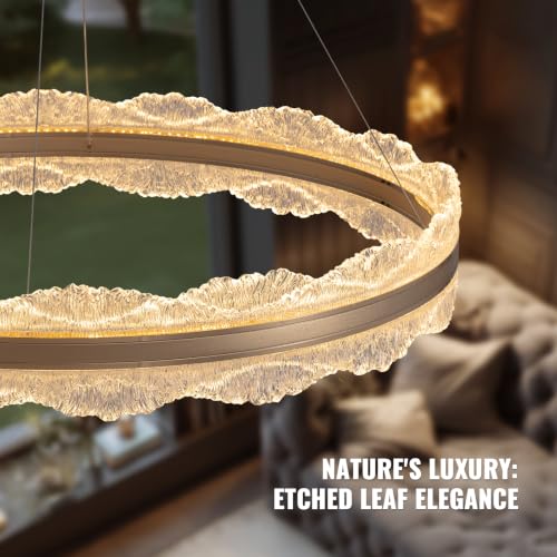 Gold Chandelier 31.5" Modern Ring Chandelier (Gold D 31.5'')