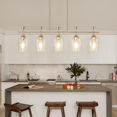 37" Dining Room Light Fixture (Brushed Nickel-37"(No Assembly Required) / 3-Light)