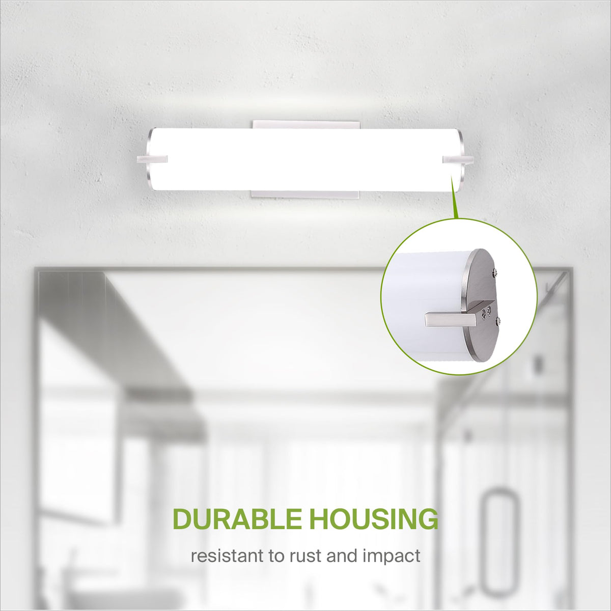 LED Vanity Light Fixture (Brushed Nickel | Cylinder / 120V | 18 Inch (2pk))