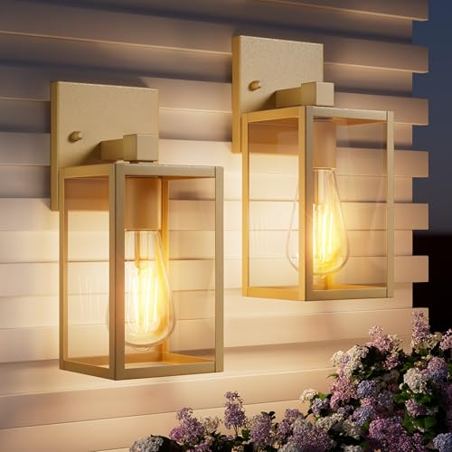 Outdoor Light Fixtures Wall Mount (Gold / 10.24'')