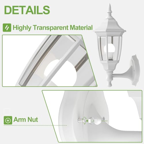 Dusk to Dawn Plastic Outdoor Wall Light Fixtures (White / Dusk to Dawn-Plastic)